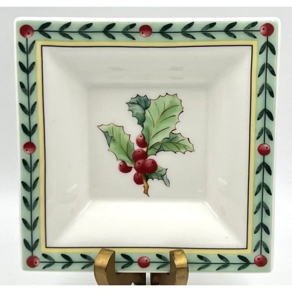 VILLEROY & BOCH FRENCH GARDEN CHRISTMAS Square Tray Appetizer Plate 5.5” Germany